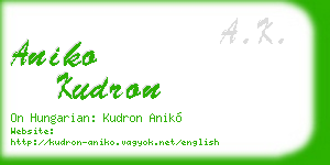 aniko kudron business card
